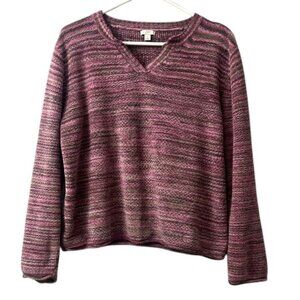 J. Jill Pink Purple Chenille Pullover Sweater